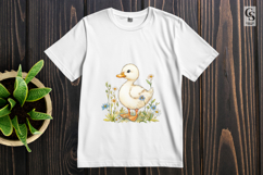 Watercolor Duckling with Flowers Clipart Sublimation PNG Product Image 3