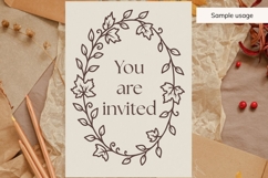 Hand Drawn Oval Fall Leaves Border SVG Product Image 3