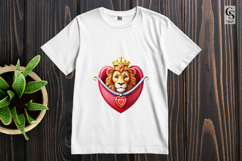 Royal Lion Heart Clipart Sublimation PNG Product Image 2