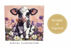 Cute Cow Tumbler Design, Crocus Tumbler Sublimation Product Image 3