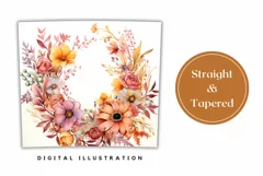 Flowers Tumbler Wrap Template, Flowers Sublimation Design Product Image 3