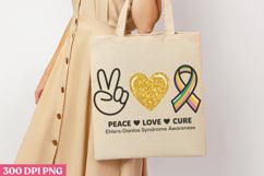 Peace Love Cure PNG, Syndrome Sublimation PNG Product Image 1