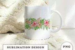 Watercolor Tropical flowers border PNG Product Image 3