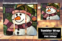 Holiday Snowman 3D Stained Glass Tumbler Wrap Product Image 1