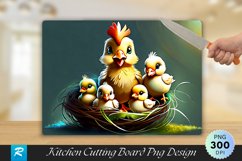 Cute Little Chicken Cutting Board Sublimation Design Product Image 1
