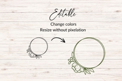 Hand Drawn Wedding Wreath SVG With Floral Leaf Border Product Image 3