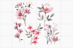 Pink Wildflower Clipart PNG, Decorative Watercolor Floral Product Image 3