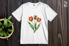 Boho Tulip Floral Watercolor Clipart Sublimation PNG Product Image 2