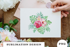 Watercolor Tropical Flowers Bouquet png Product Image 3