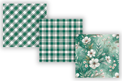 Emerald Toile Digital Paper Pack, Vintage Floral Toile Product Image 3