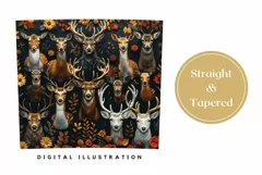 Forest Animals Tumbler Wrap, Deer Tumbler Design, Deers PNG Product Image 3