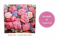 Pink Roses Tumbler Sublimation, Valentines Day Tumbler Wrap Product Image 3