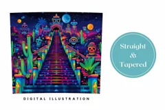 Mexican Tumbler Wrap Design, Cactus Tumbler Sublimation Product Image 3