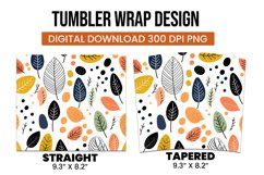 Abstract Shapes And Leaves Tumbler Wrap Sublimation Product Image 3