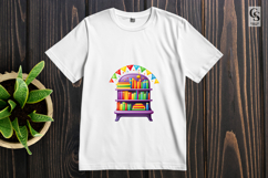 Colorful School Library Bookshelf Clipart Sublimation PNG Product Image 2