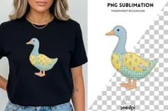 Patchwork Duck PNG | Fabric Goose Clipart | Farmhouse Duck Product Image 3