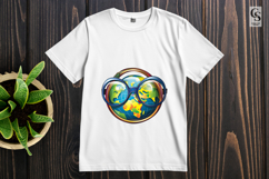 Cute Earth Globe Character Clipart Sublimation PNG Product Image 2