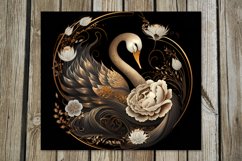 Swan | 8 black &amp; gold skinny tumbler Sublimation designs Product Image 3