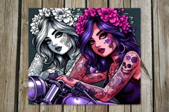 Motorcycle girl | Skinny tumbler sublimation design bundle Product Image 3