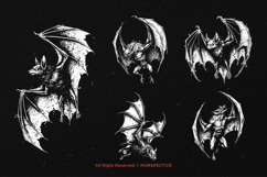 10 Bundle Dark Art Flying Bat Spooky Horror Wings Vampire Product Image 5