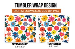 Floral Pattern Tumbler Wrap Sublimation Design Product Image 3
