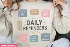 Daily Reminder PNG, Daily Reminder Sublimation PNG Product Image 1