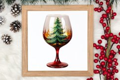 Christmas Wine Cup Sublimation Clipart Product Image 3
