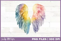 8 Watercolor Angel Wings Sublimation Clipart PNG Product Image 8