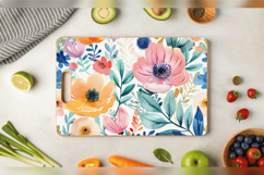 Pastel Watercolor Floral Cutting Boards sublimation Design Product Image 3