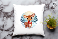Winter Deer Clipart Sublimation PNG Product Image 3