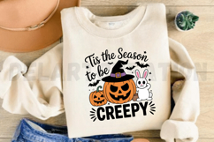 Tis The Season To Be Creepy Halloween Bunny Sublimation PNG Product Image 3