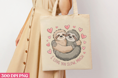 I Love You Slow Much PNG, Sloth Sublimation PNG Product Image 1