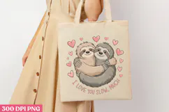 I Love You Slow Much PNG, Sloth Sublimation PNG Product Image 1