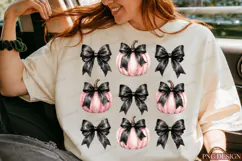 pink pumpkin png,black bow png,coquette halloween,pumpkin Product Image 4