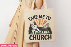 Take Me To Church PNG, Retro Church Sublimation Product Image 1