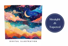 Moon Tumbler Wrap Design, Night Sky Tumbler Sublimation Product Image 3
