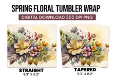 Spring floral tumbler wrap sublimation Product Image 3