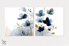 Blue flowers digital paper, background clipart Product Image 3