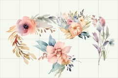 Watercolor Flowers PNG, Flower Clipart Ornament Product Image 3