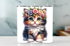 Cute Kitten Spring Tumbler Wrap Sublimation PNG Design Product Image 1