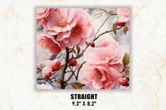 Peony Flowers Tumbler Wrap| Flower Tumbler Sublimation Product Image 3