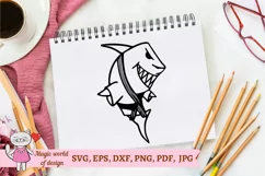 Shark Karate svg for T-Shirt, cut file cricut, hand drawn Product Image 4