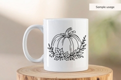 Hand Drawn Pumpkin SVG With Autumn Leaves Product Image 3