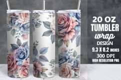Watercolor Roses Pastel Flowers Tumbler Wrap Product Image 1
