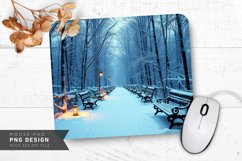 Sparkling Ice Crystals in Winter Forest Mouse Pad PNG Product Image 1