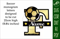 Football or Soccer Capital Monogram Letter F SVG Product Image 3