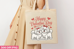 Happy Valentines Day PNG, Valentine Dog Sublimation PNG Product Image 1