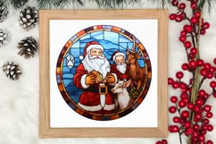 Stained Glass Painting Of Santa Clipart Sublimation Product Image 3