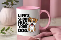 Cute Cartoon Dog With Hug Your Dog Slogan For Sublimation Product Image 3