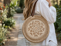 Round basket base with geometric shape mandala 14 inch 35 cm Product Image 3